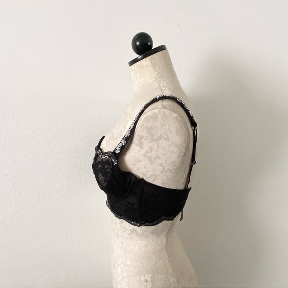 Victoria’s Secret Dream Angels black lace sequin beaded embellished bra 32D - Picture 5 of 7